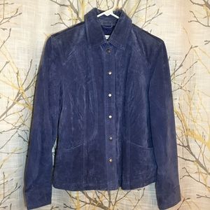 Vintage Coldwater Creek Blue Leather Jacket